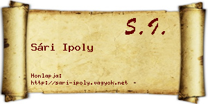Sári Ipoly névjegykártya